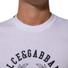 Dolce &amp; Gabbana Weißes Baumwoll-T-Shirt mit Logoprint und Rundhalsausschnitt