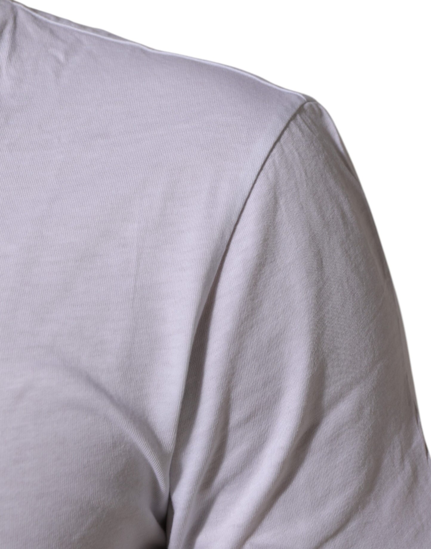 Dolce &amp; Gabbana Weißes Baumwoll-T-Shirt mit Logoprint und Rundhalsausschnitt