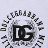 Dolce &amp; Gabbana Weißes Baumwoll-T-Shirt mit Logoprint und Rundhalsausschnitt