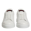 Dolce & Gabbana White Leather Lace Up Low Top Sneakers Shoes