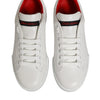 Dolce & Gabbana White Leather Lace Up Low Top Sneakers Shoes
