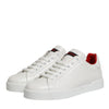 Dolce & Gabbana White Leather Lace Up Low Top Sneakers Shoes