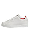Dolce & Gabbana White Leather Lace Up Low Top Sneakers Shoes