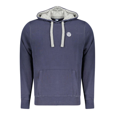 North Sails Blue Cotton Men's Hooded Sweatshirt