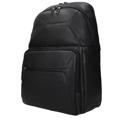 Piquadro Black Leather Backpack