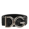 Dolce & Gabbana Black Exotic Leather DG Logo Buckle Belt