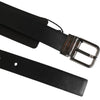 Dolce & Gabbana Black Leather Studded Silver-Tone Buckle Belt