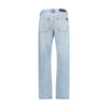 7FOR Light Blue Cotton Straight-Leg Jeans