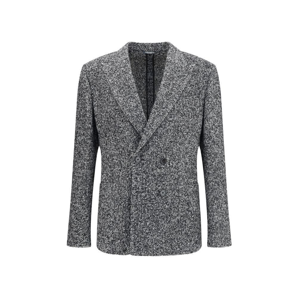 Dolce &amp; Gabbana Grauer Fleece-Wollmantel