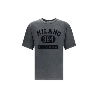 Dolce & Gabbana Gray Cotton T-Shirt