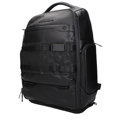 Piquadro Black Leather Backpack