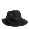 Dolce & Gabbana Black Striped Virgin Wool Men Fedora Capello Hat