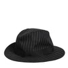 Dolce & Gabbana Black Striped Virgin Wool Men Fedora Capello Hat