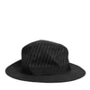 Dolce & Gabbana Black Striped Virgin Wool Men Fedora Capello Hat