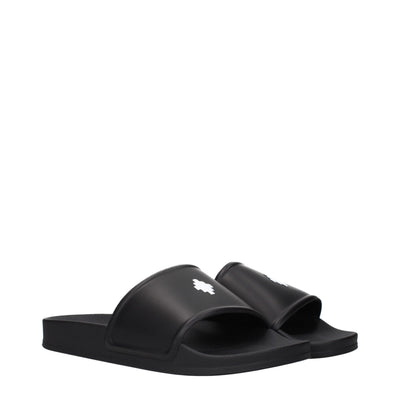 Marcelo Burlon Black Cotton Slippers