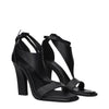 Max Mara Black Leather Stiletto Heel Sandals