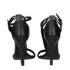Max Mara Black Leather Stiletto Heel Sandals