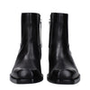 Versace Black Leather Ankle Boots