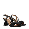 Ganni Black Fabric Platform Sandals