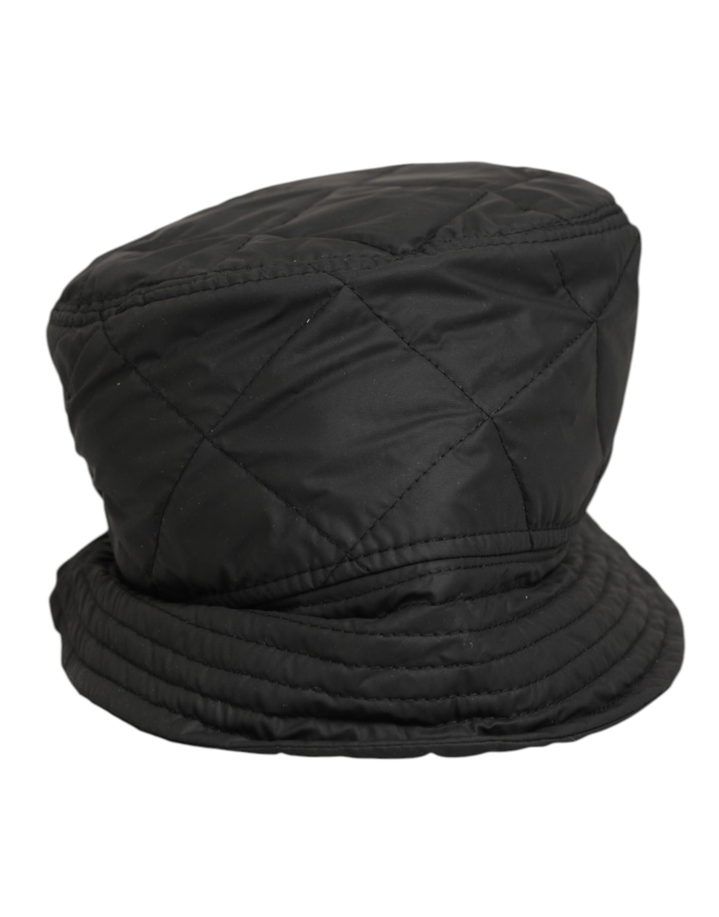 Dolce & Gabbana Black Nylon Quilted Bucket Men Capello Hat