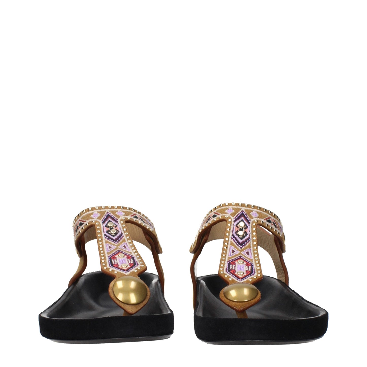 Isabel Marant Beige Leather Flip-Flop Sandals