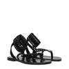 Isabel Marant Black Leather Flip-Flop Sandals
