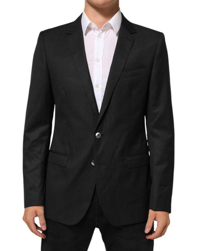 Dolce &amp; Gabbana Schwarzer einreihiger Herrenmantel MARTINI Blazer