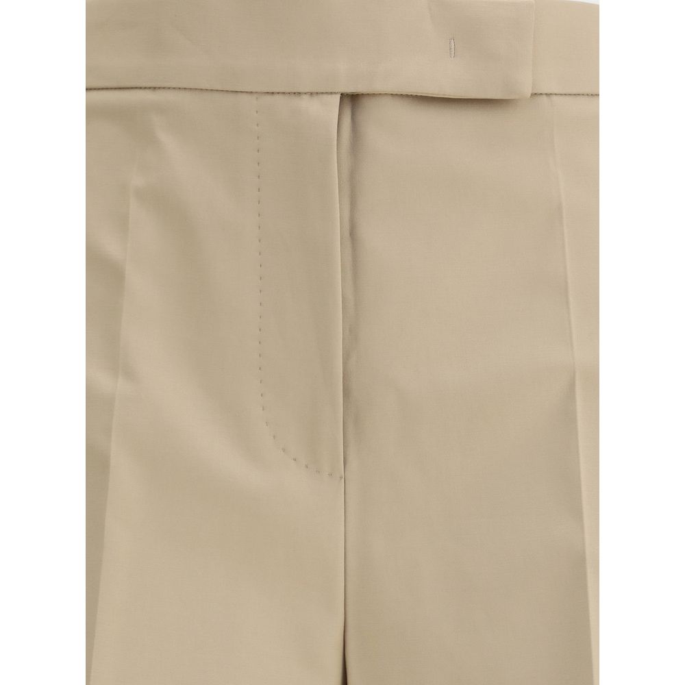 Max Mara Beige Cotton Casual Pants