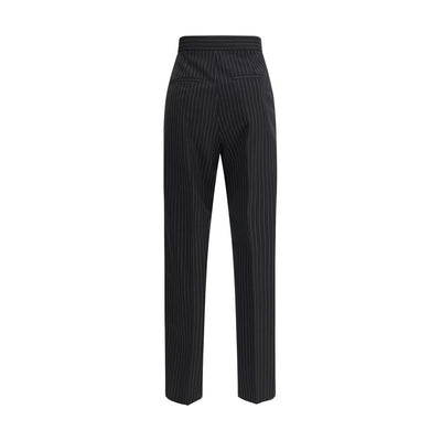 Max Mara Black Fleece Wool Dress Pants