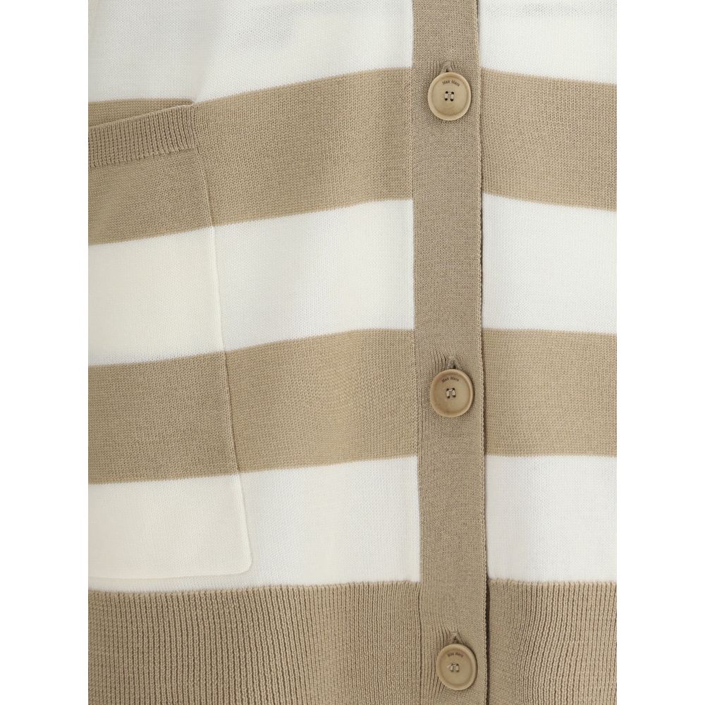 Max Mara Mehrfarbige Fleece-Strickjacke aus Wolle