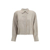 Max Mara Beige Silk Pattern Shirt