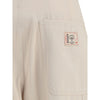 Max Mara Cream Cotton Cargo Pants