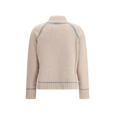 Max Mara Beige Wool Turtleneck