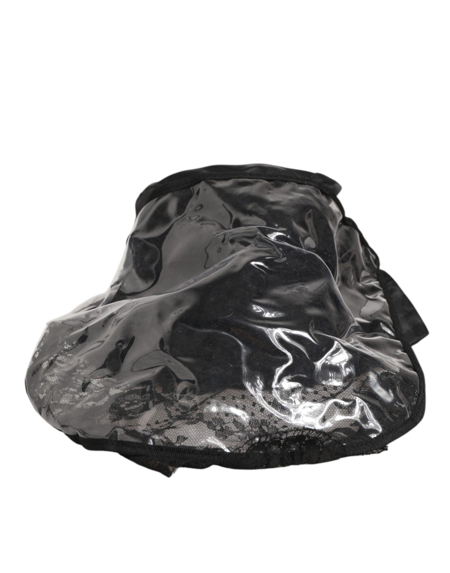 Dolce & Gabbana Black PVC Wide Brim Men Bucket Capello Hat