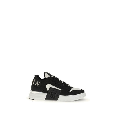 Philipp Plein Bos Taurus Low Top Sneakers aus schwarzem Kalbsleder