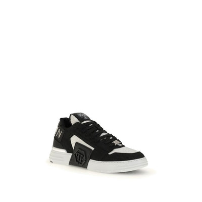 Philipp Plein Bos Taurus Low Top Sneakers aus schwarzem Kalbsleder