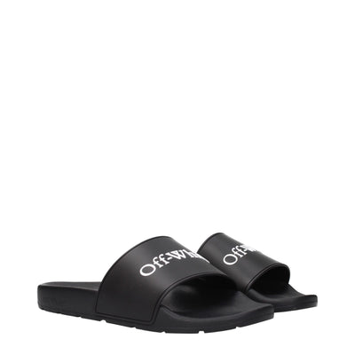 Off-White Black Cotton Slippers