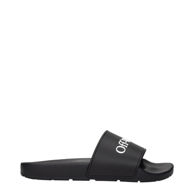 Off-White Black Cotton Slippers