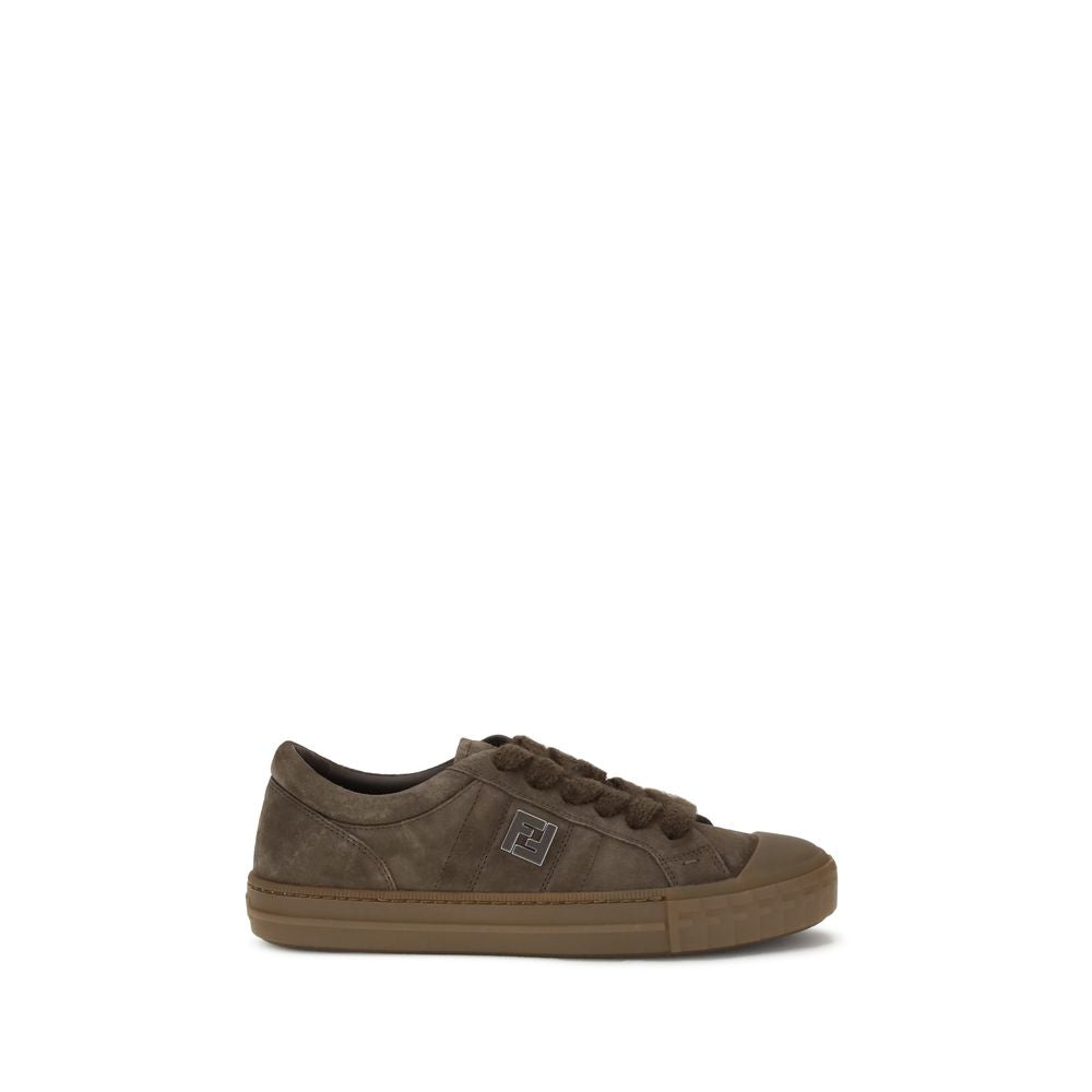 Fendi Brown Rubber Low Top Sneakers