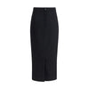 Dolce & Gabbana Black Fleece Wool Long Skirt
