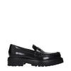 Off-White Black Leather Slip-On Loafers