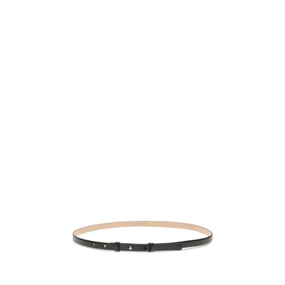 SA SU PHI Black Leather Thin Belt