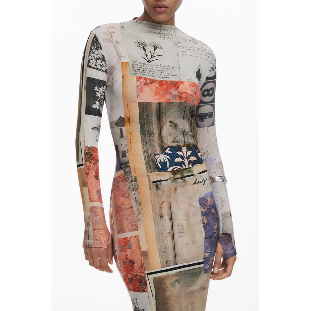 Desigual Beige Viscosa Women Dress