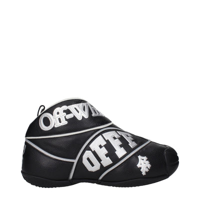 Off-White Black Leather High Top Sneakers