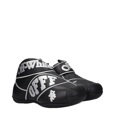 Off-White Black Leather High Top Sneakers