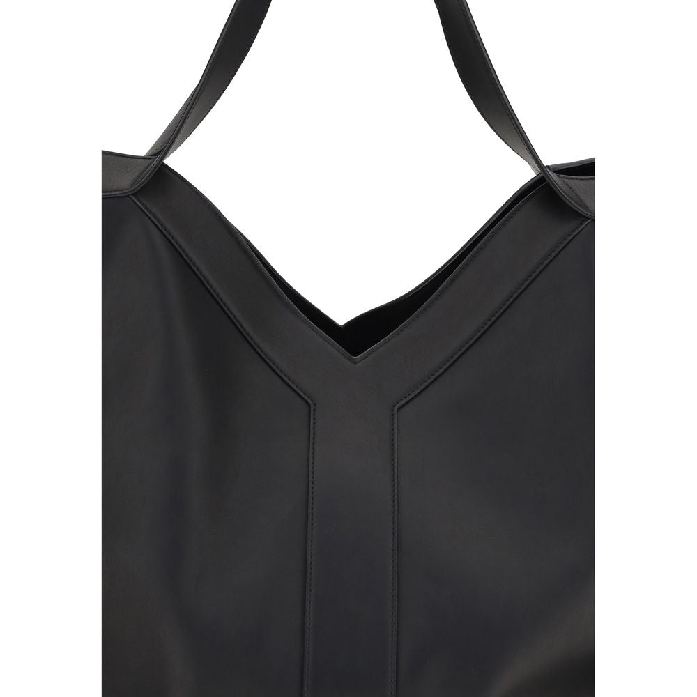 Saint Laurent Schultertasche aus schwarzem Kalbsleder, Modell Bos Taurus