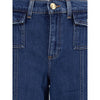 7FOR Blue Cotton High-Waisted Jean
