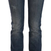 Ermanno Scervino Blaue gewaschene Bootcut-Jeans