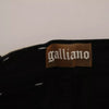 John Galliano Schwarze, gewaschene, hochtaillierte, ausgestellte Denim-Freizeithose