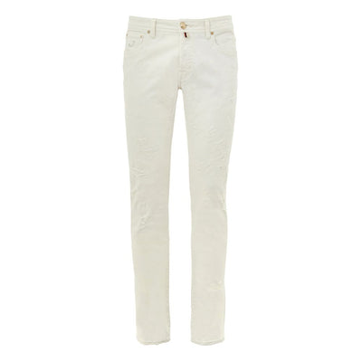 Jacob Cohen White Cotton Skinny Jeans